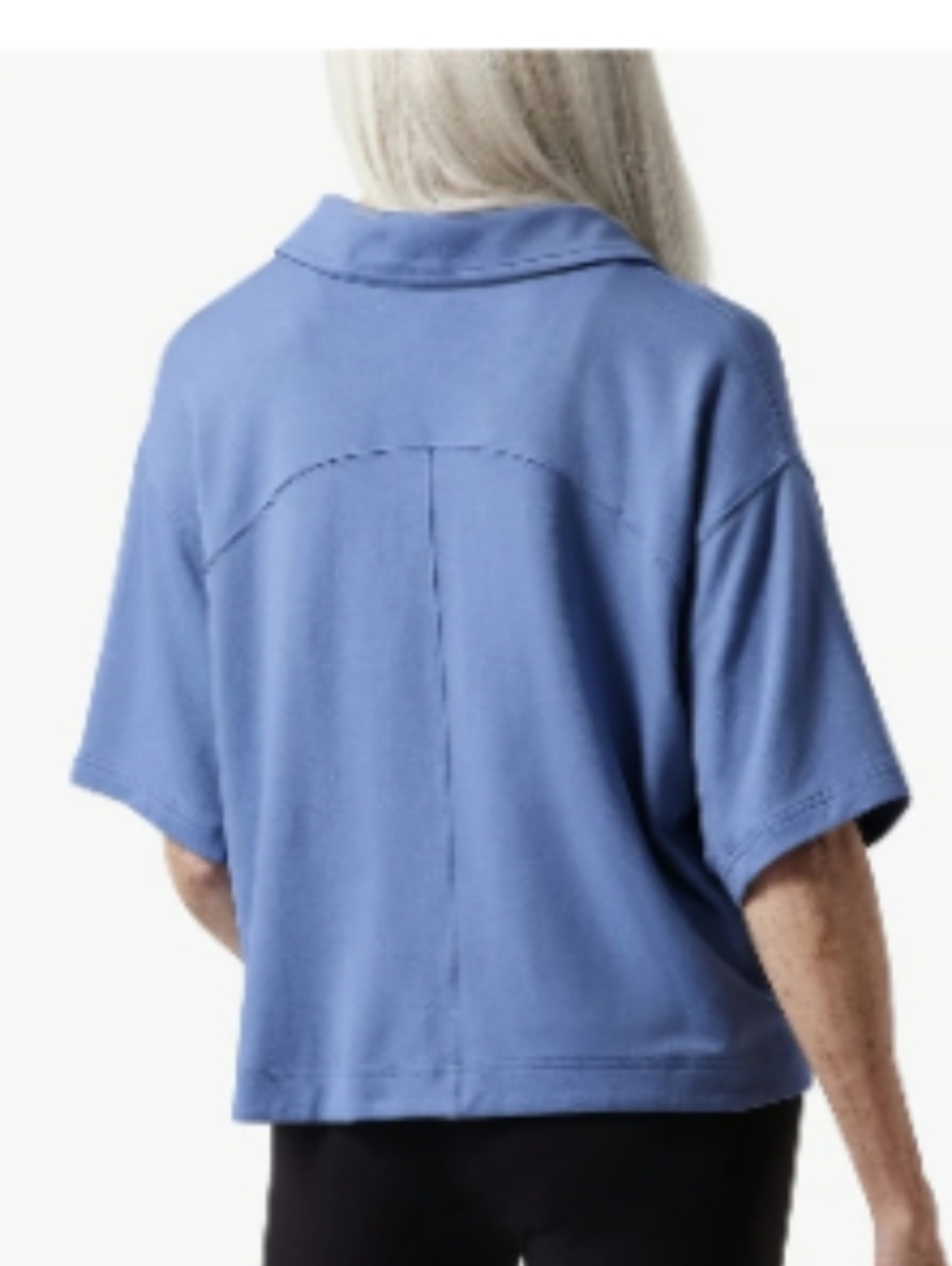 Athleta Westwood Sweatshirt Tee Polo Shirt Blue Womens Sz M - Picture 4 of 14